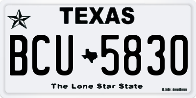 TX license plate BCU5830