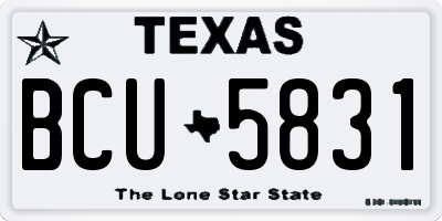 TX license plate BCU5831