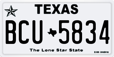 TX license plate BCU5834