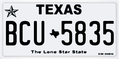 TX license plate BCU5835