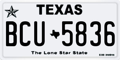 TX license plate BCU5836