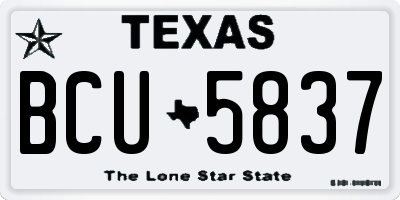 TX license plate BCU5837