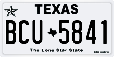 TX license plate BCU5841