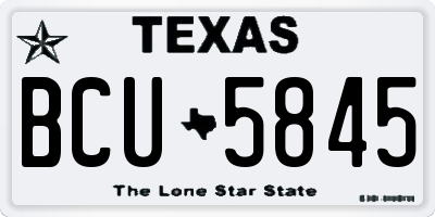 TX license plate BCU5845