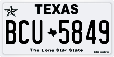 TX license plate BCU5849