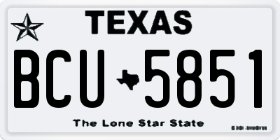 TX license plate BCU5851