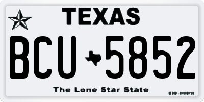 TX license plate BCU5852