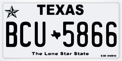 TX license plate BCU5866