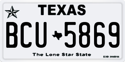 TX license plate BCU5869