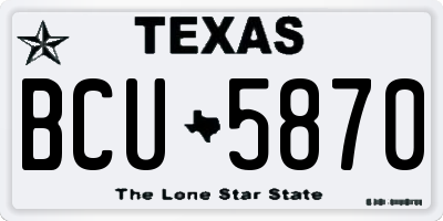 TX license plate BCU5870