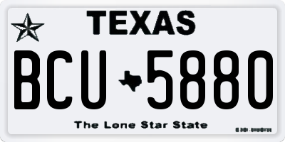 TX license plate BCU5880
