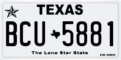 TX license plate BCU5881