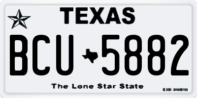 TX license plate BCU5882