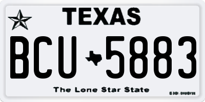 TX license plate BCU5883