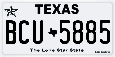 TX license plate BCU5885