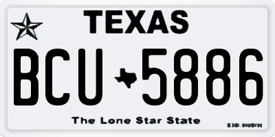 TX license plate BCU5886