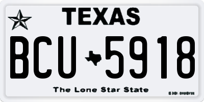 TX license plate BCU5918