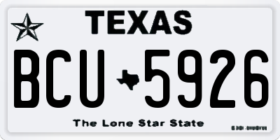 TX license plate BCU5926