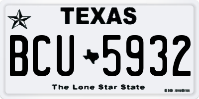 TX license plate BCU5932