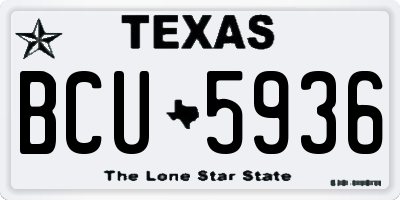 TX license plate BCU5936