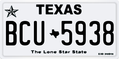 TX license plate BCU5938