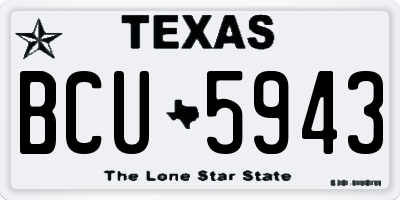 TX license plate BCU5943