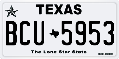 TX license plate BCU5953