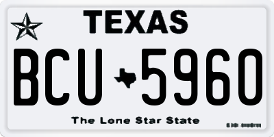 TX license plate BCU5960