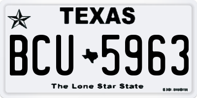 TX license plate BCU5963