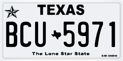 TX license plate BCU5971