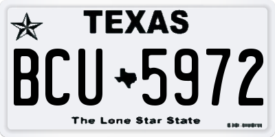 TX license plate BCU5972