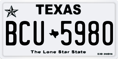 TX license plate BCU5980