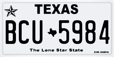 TX license plate BCU5984