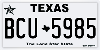 TX license plate BCU5985