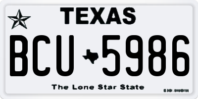 TX license plate BCU5986