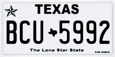 TX license plate BCU5992