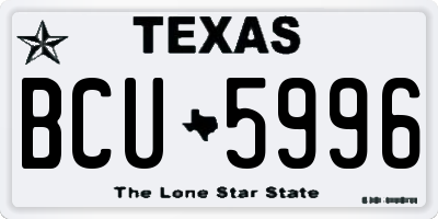 TX license plate BCU5996