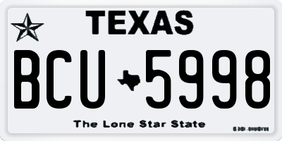 TX license plate BCU5998