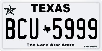 TX license plate BCU5999