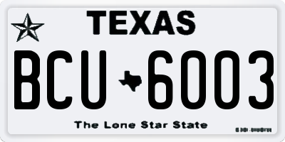 TX license plate BCU6003