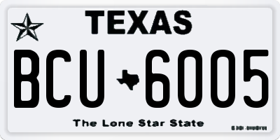 TX license plate BCU6005