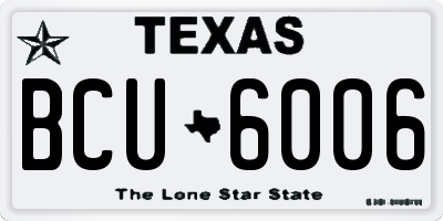 TX license plate BCU6006