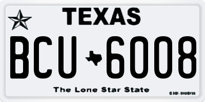 TX license plate BCU6008