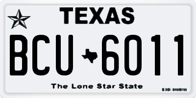TX license plate BCU6011