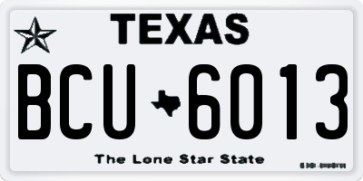 TX license plate BCU6013