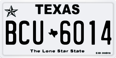 TX license plate BCU6014