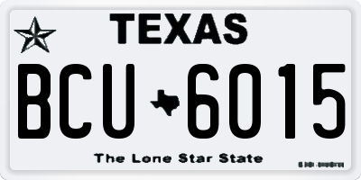 TX license plate BCU6015