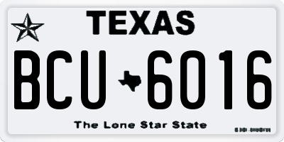 TX license plate BCU6016
