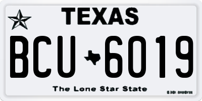 TX license plate BCU6019