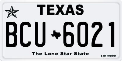TX license plate BCU6021